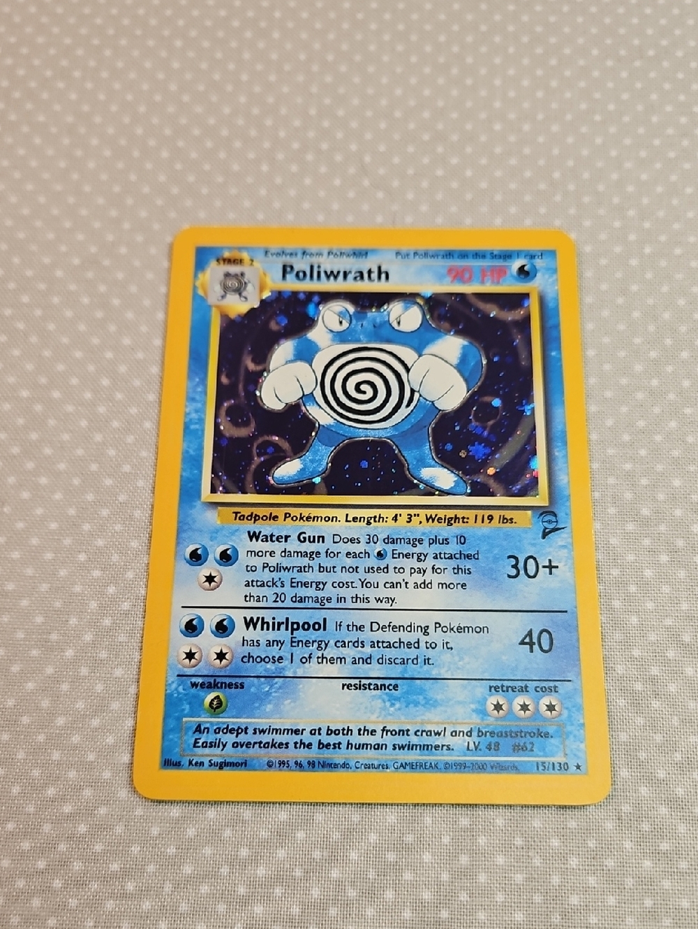 2000 Pokemon Poliwrath 15/130 Base Set 2 Holo